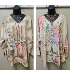 2 Color Ways -  Stylish  Long Sleeve Lurex Lightweight Tops