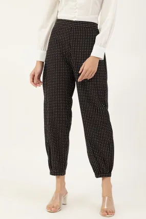 Black Dotted Jogger Pant