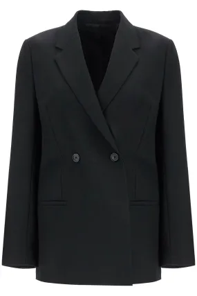 black double-breasted loose blazer 234 WRZ875 FB0026 BLACK