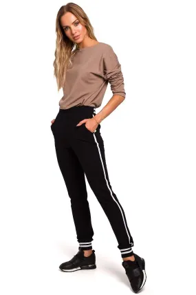Black Two Tone Women Joggers