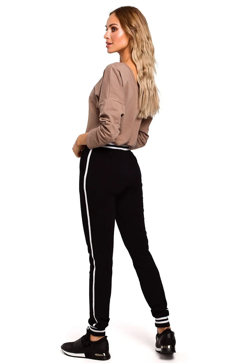 Black Two Tone Women Joggers