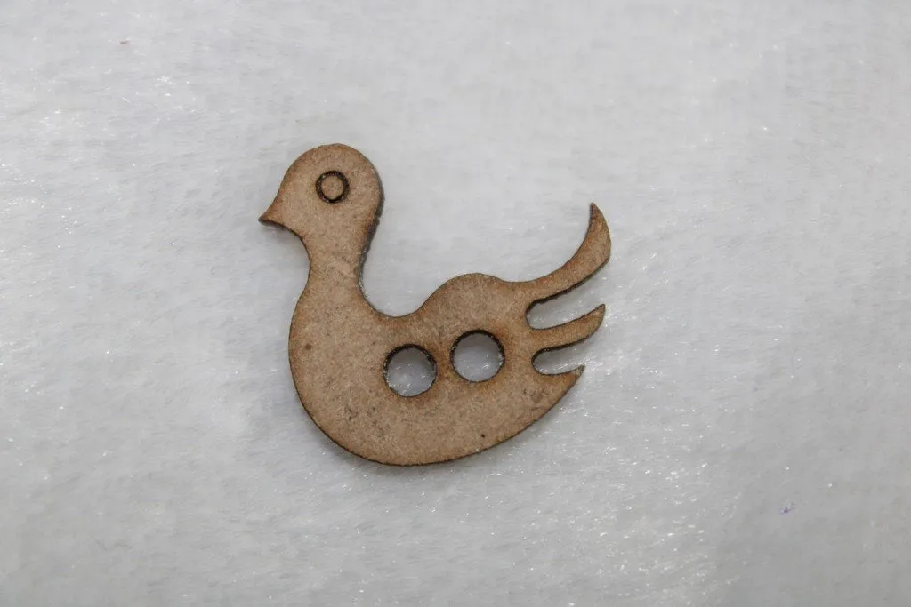 Brown Fancy Duck 2 Hole Wooden Buttons