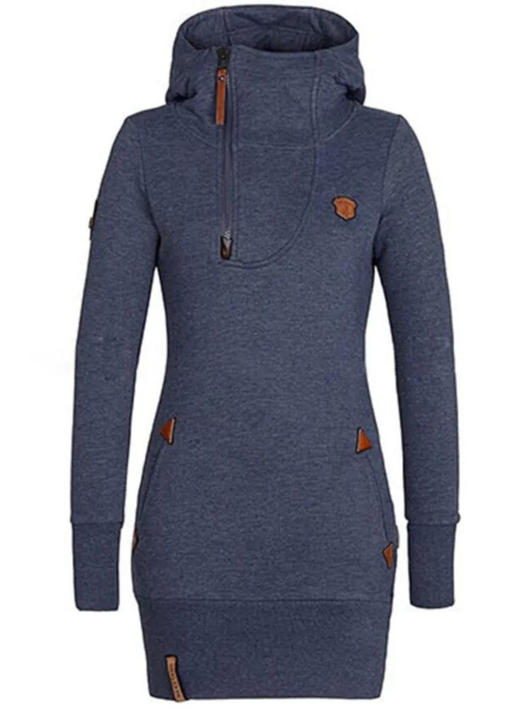 Casual Hooded Turtleneck Women Hoodies