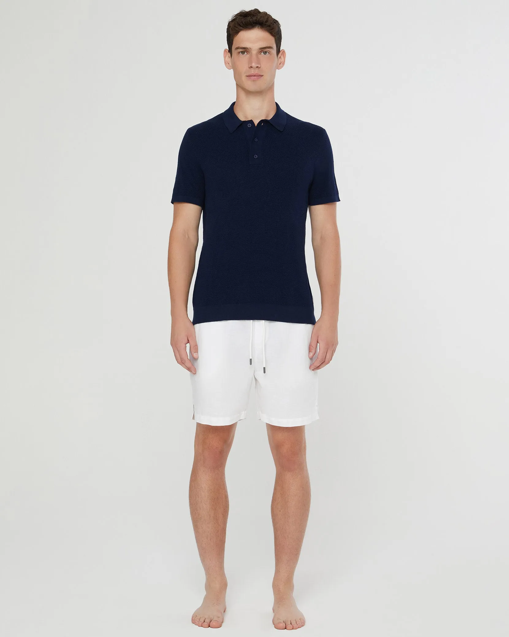 Cotton Textured Knit Polo