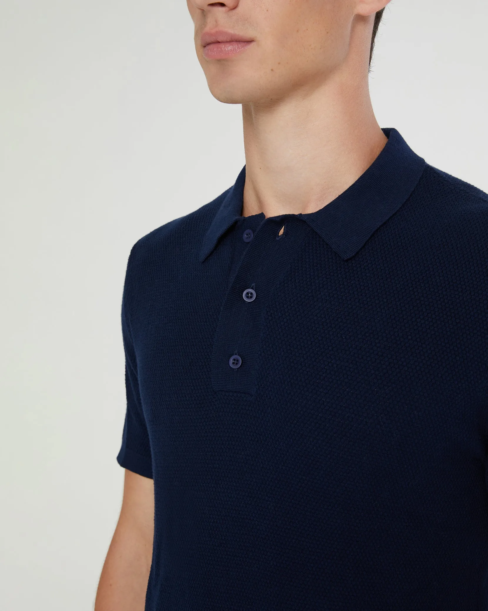 Cotton Textured Knit Polo