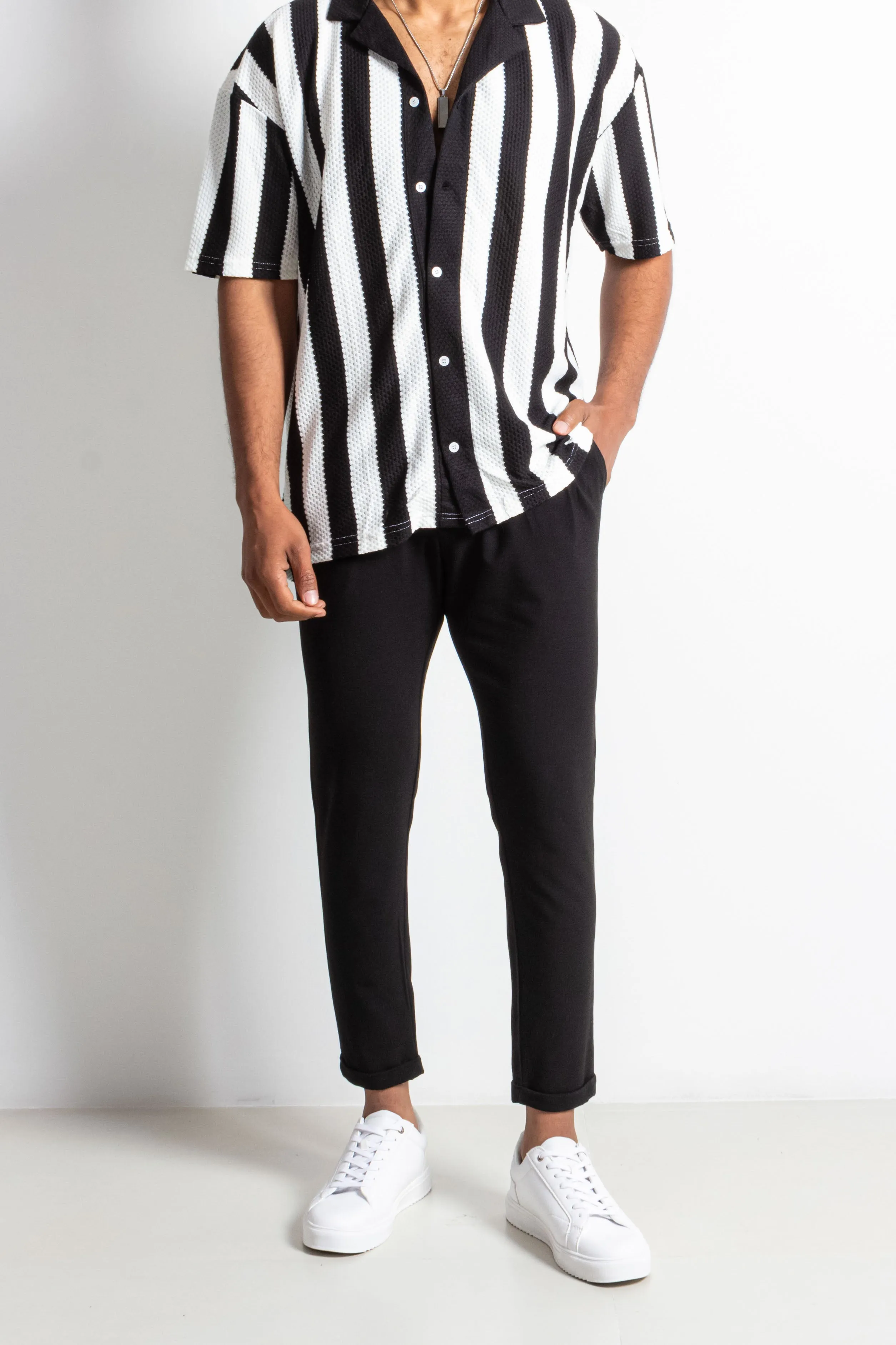 CROPPED BELTED TROUSERS
