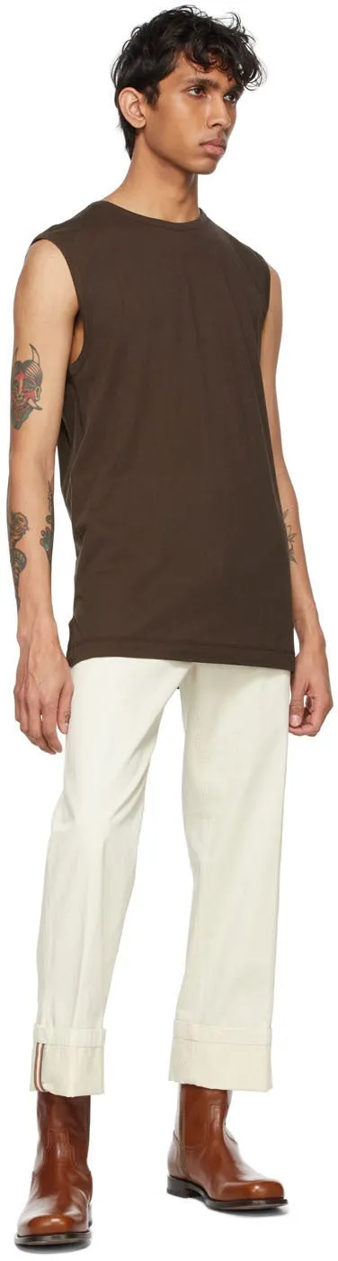 Dries Van Noten Off-White Cotton Trousers