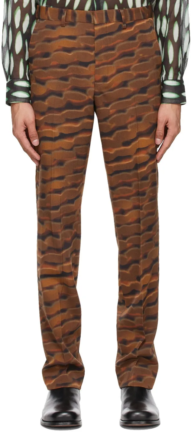 Dries Van Noten Orange Len Lye Edition Straight Trousers
