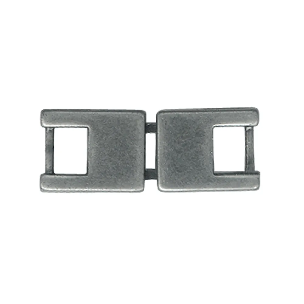ELAN Flat Hook & Eye Clasp - 5mm (¼") - Antique Silver -2 pcs
