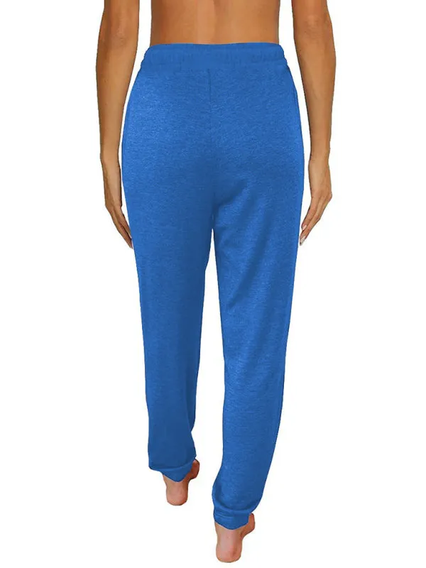 Elora Women's Solid Color Casual Loose Pocket High Waist Cropped Pants