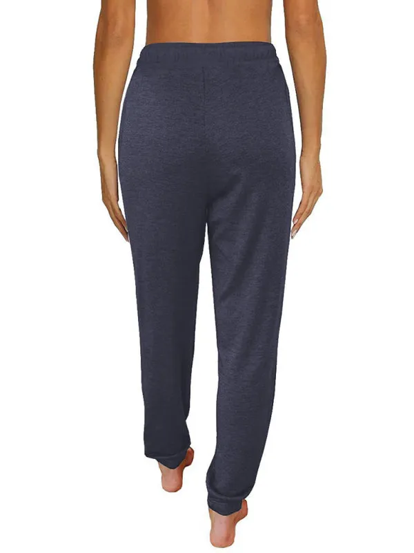 Elora Women's Solid Color Casual Loose Pocket High Waist Cropped Pants
