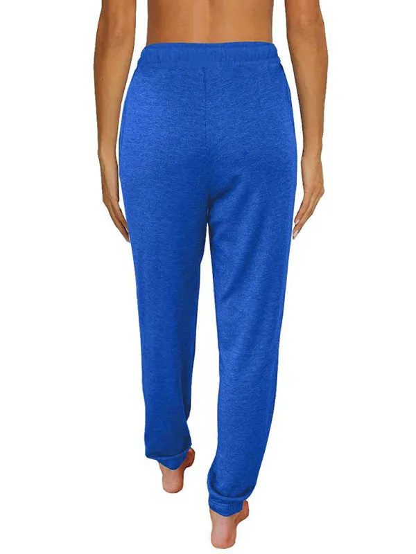 Elora Women's Solid Color Casual Loose Pocket High Waist Cropped Pants