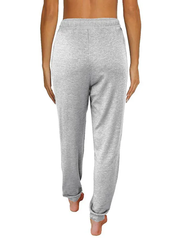 Elora Women's Solid Color Casual Loose Pocket High Waist Cropped Pants
