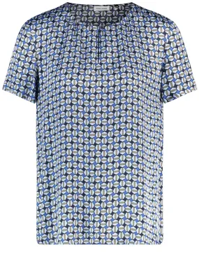 Gerry Weber Blouse Blue/Khaki  graphic print