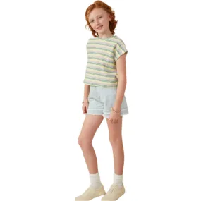 Girls Hayden Engineered Stripe Textured Knit Boxy Tee GY8290