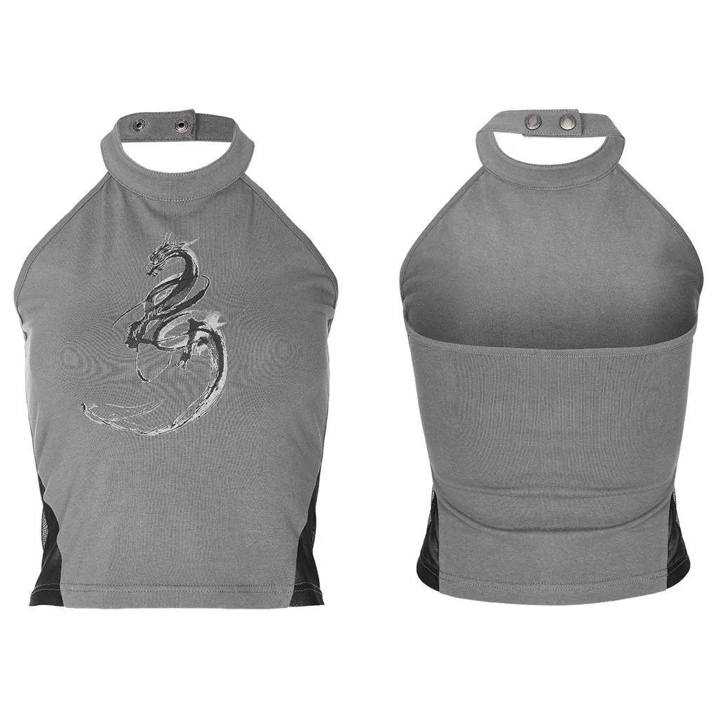 Gragon prited high elastic vest OPT-884DDF