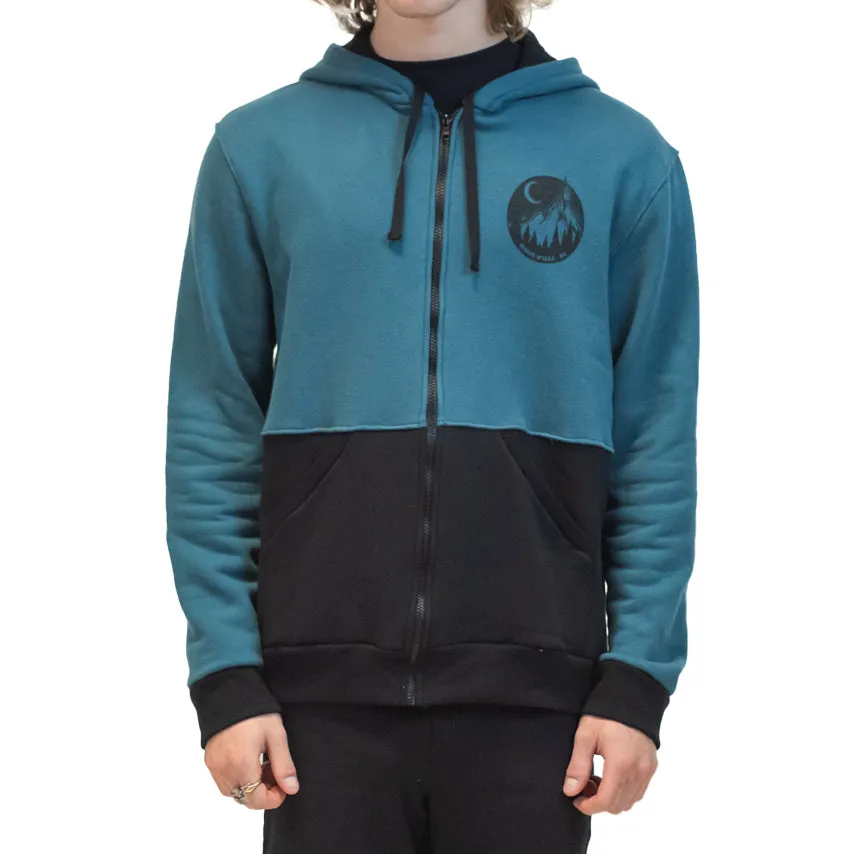 Graphic Color Block Zip Hoodie