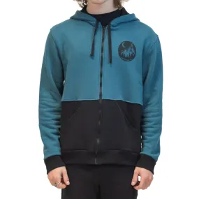 Graphic Color Block Zip Hoodie