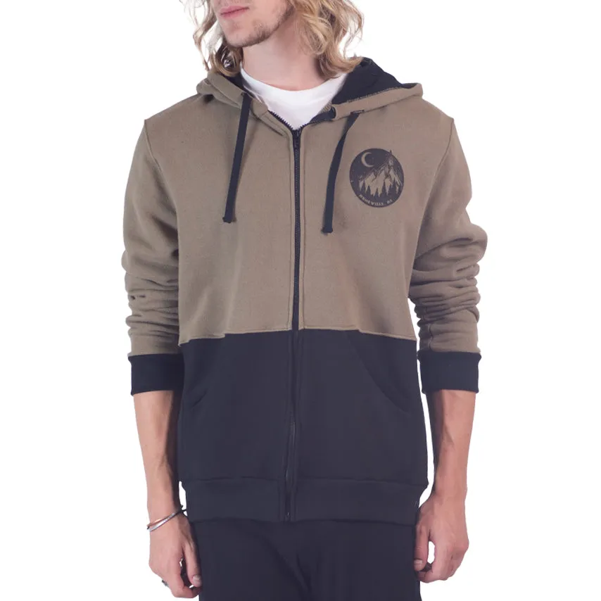 Graphic Color Block Zip Hoodie