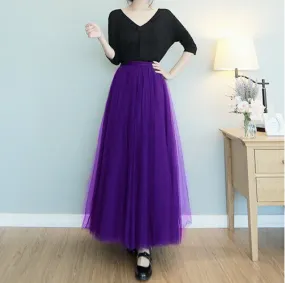Hoombox Beautiful Tulle Long Skirt, Women Tulle Skirts, Fashionable Women Skirts