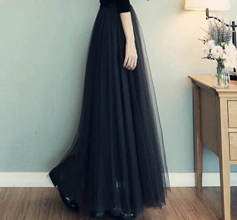 Hoombox Beautiful Tulle Long Skirt, Women Tulle Skirts, Fashionable Women Skirts
