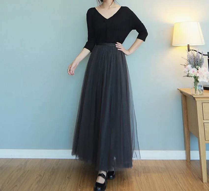 Hoombox Beautiful Tulle Long Skirt, Women Tulle Skirts, Fashionable Women Skirts