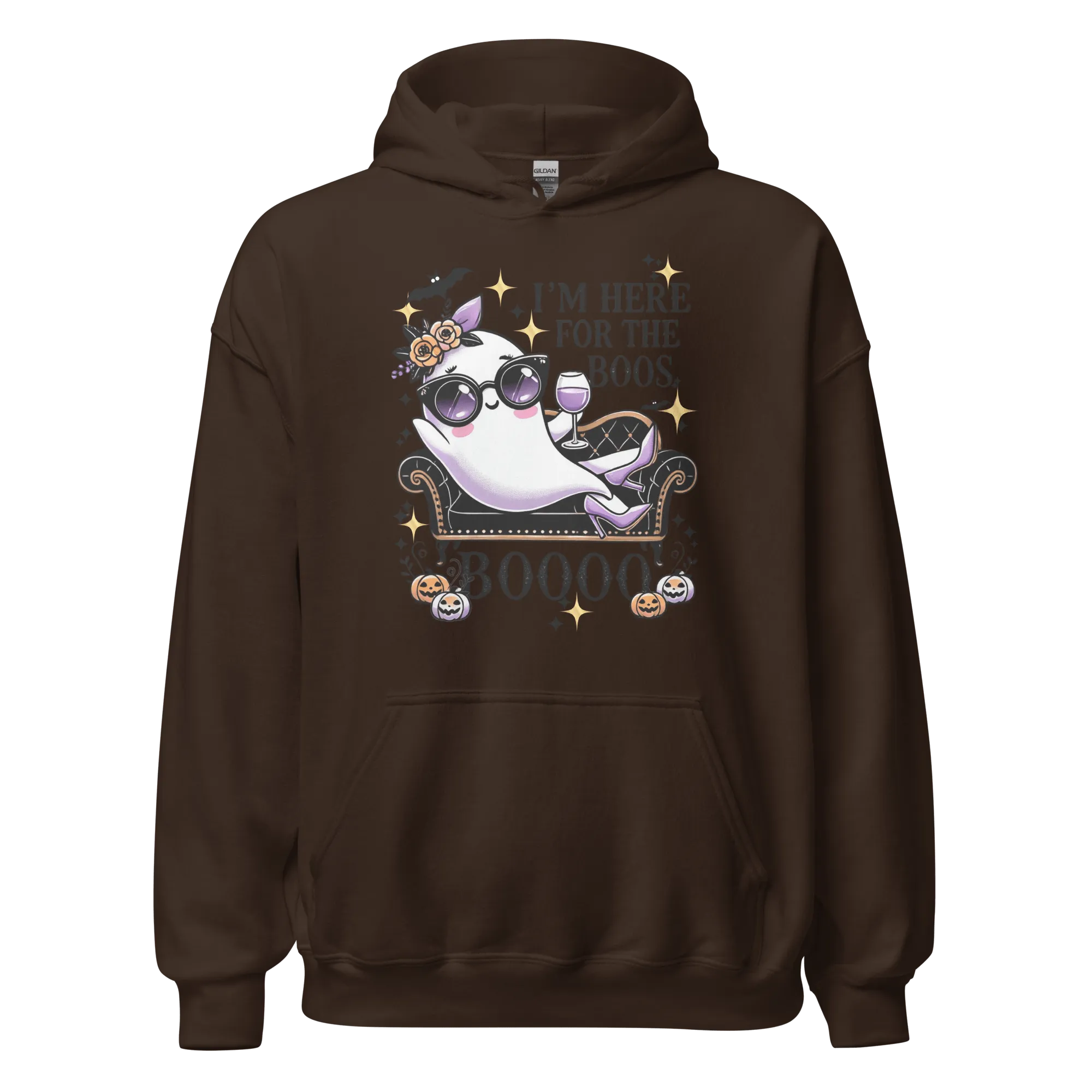 I'm Here For The Boos - Halloween Hoodie - Fun Ghost Halloween Hoodie