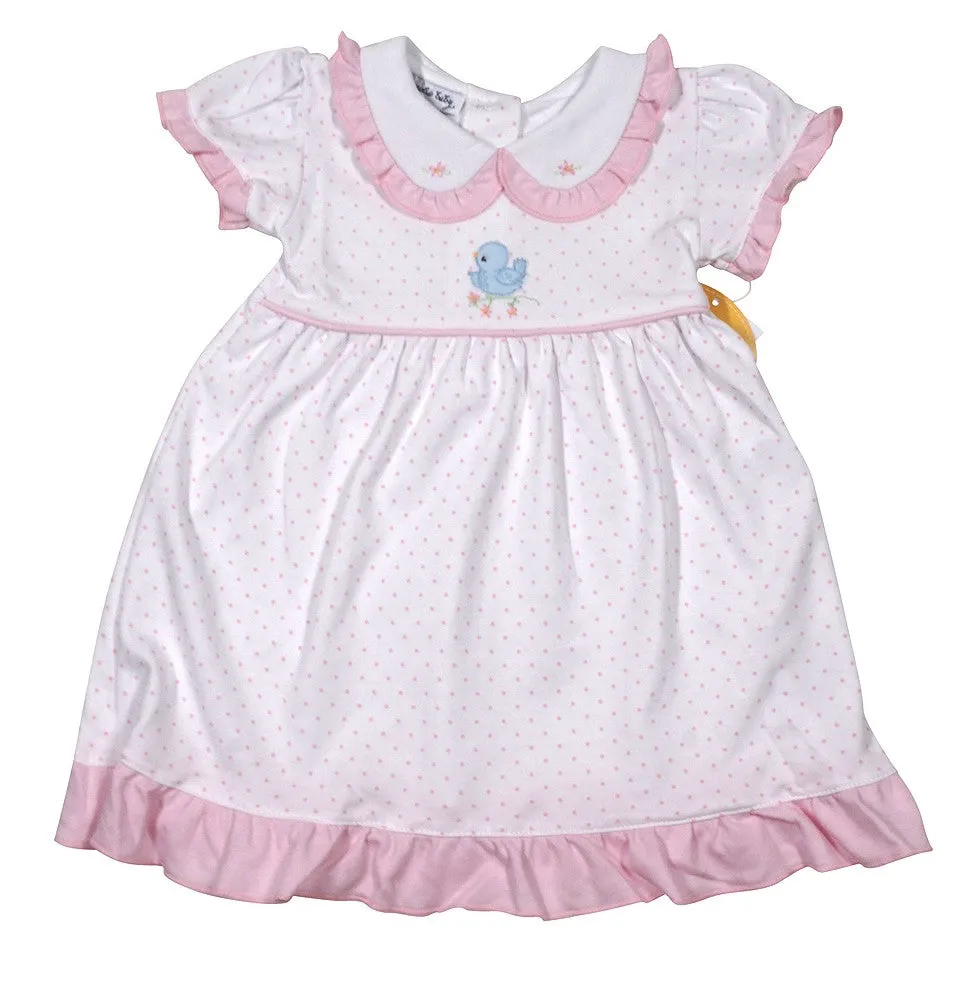 Magnolia Baby Vintage Blue Bird Emb Collared Dress