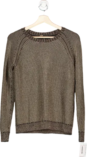 Maje Brown Metallic Knit Jumper Size UK 2