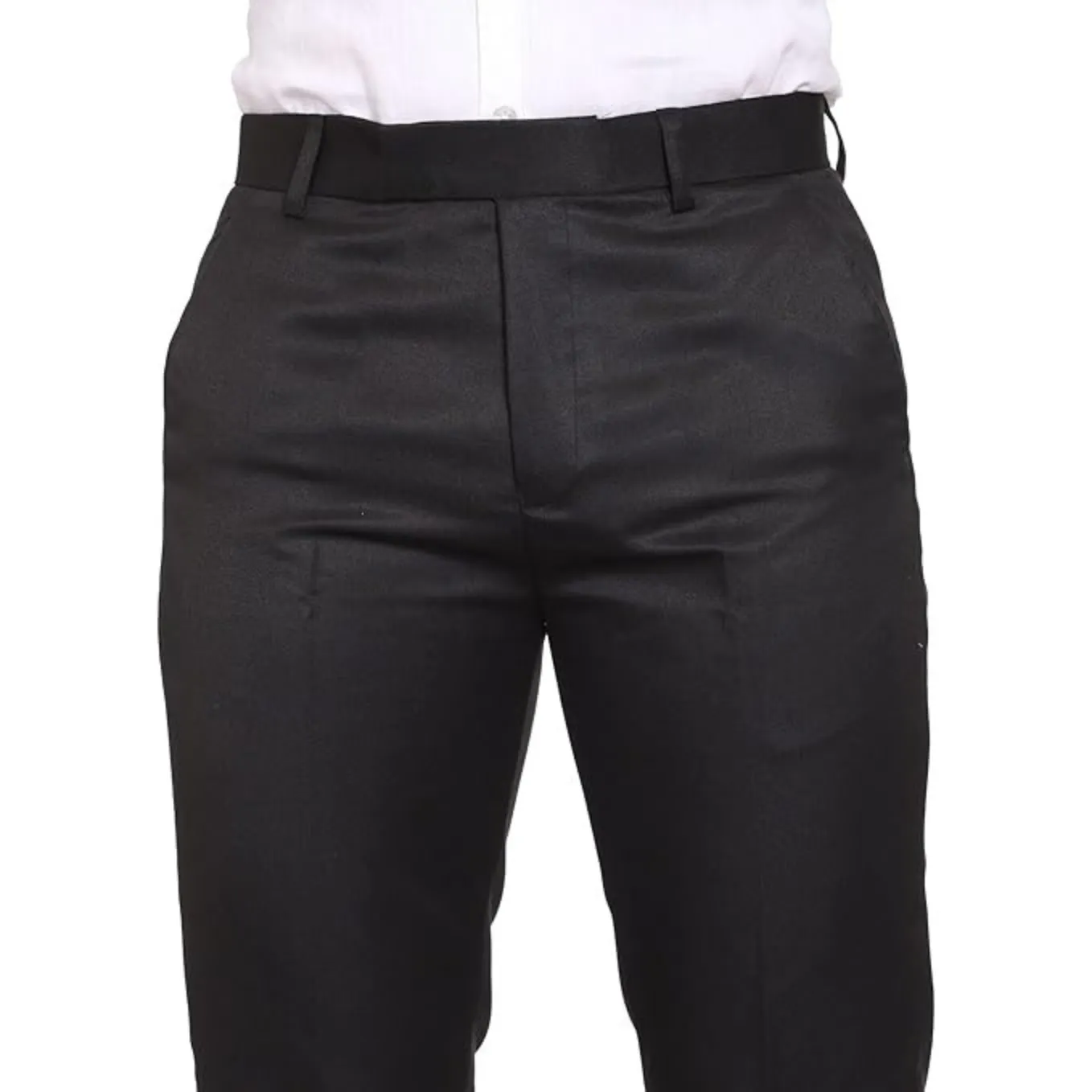 Men's Casual Trousers | Slim Fit Formal Pants for Men | Stylish Trousers for Men | Comfortable Office Wear Pants - Black - PANT_XL
