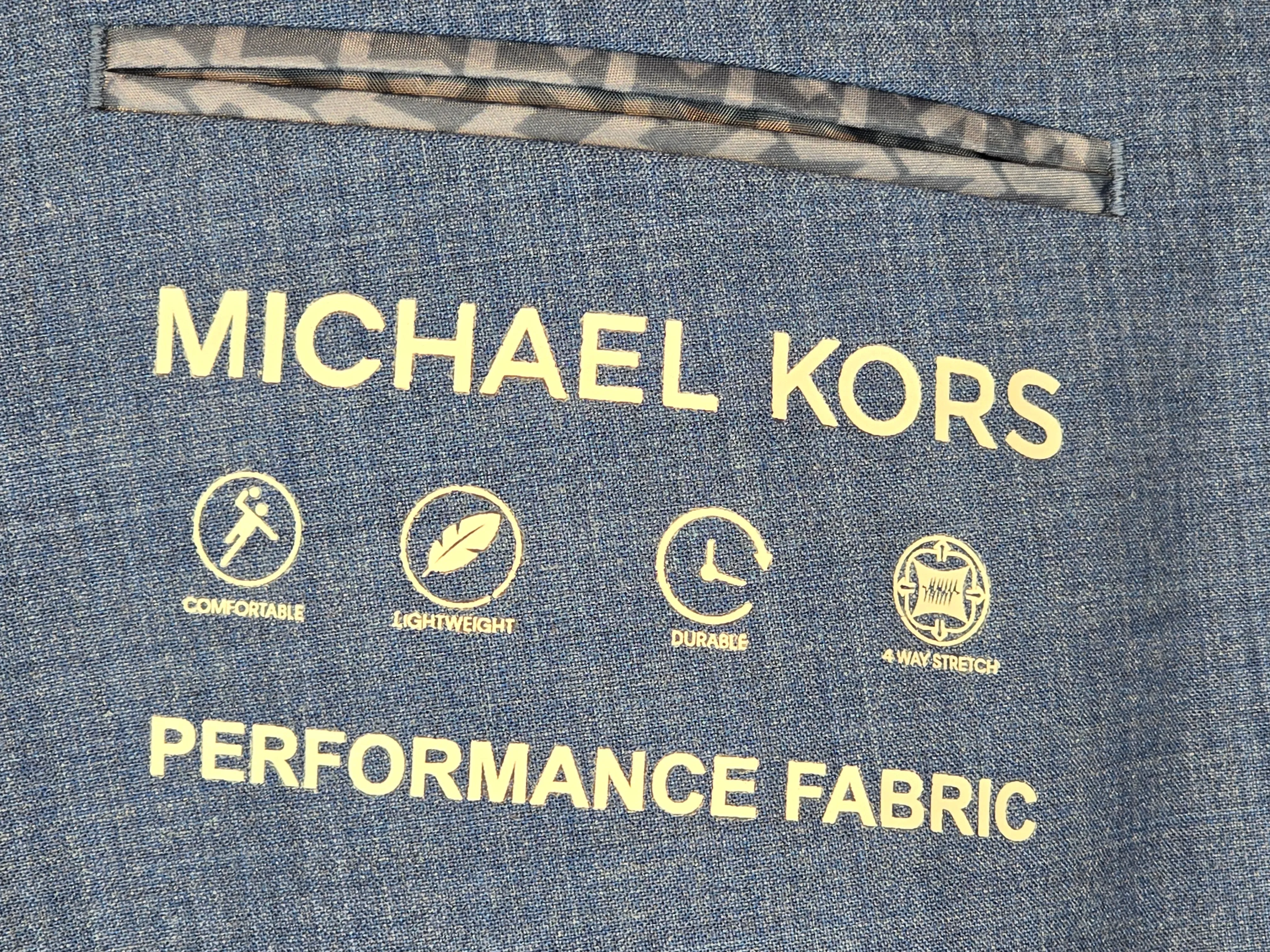 MICHAEL KORS Mid Blue Performance Stretch Suit