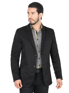Modern Regular Fit Cut Fabric Whit Design Blazer - Black