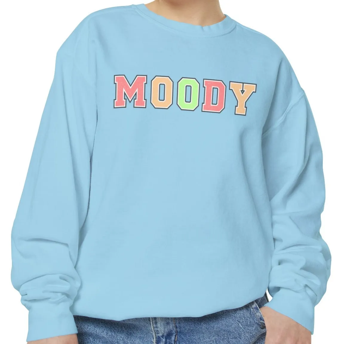 Moody Magic: Women's Comfort Color Sweatshirt for Cozy and Trendy Vibes