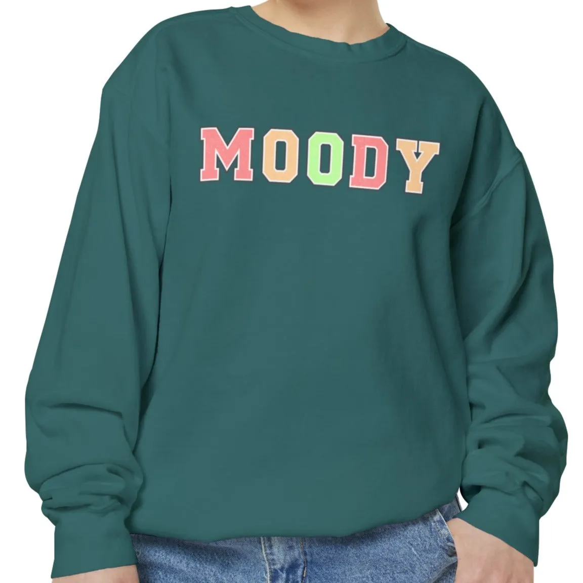 Moody Magic: Women's Comfort Color Sweatshirt for Cozy and Trendy Vibes