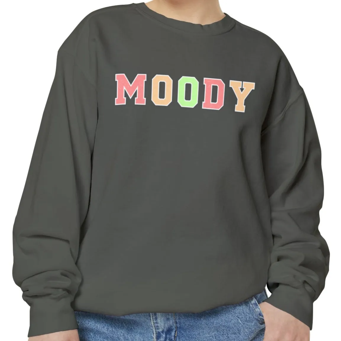 Moody Magic: Women's Comfort Color Sweatshirt for Cozy and Trendy Vibes