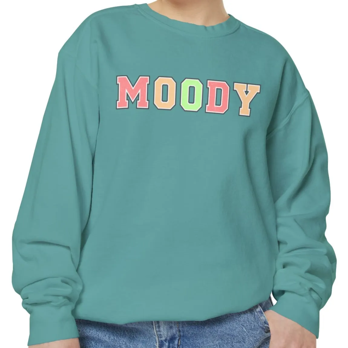 Moody Magic: Women's Comfort Color Sweatshirt for Cozy and Trendy Vibes