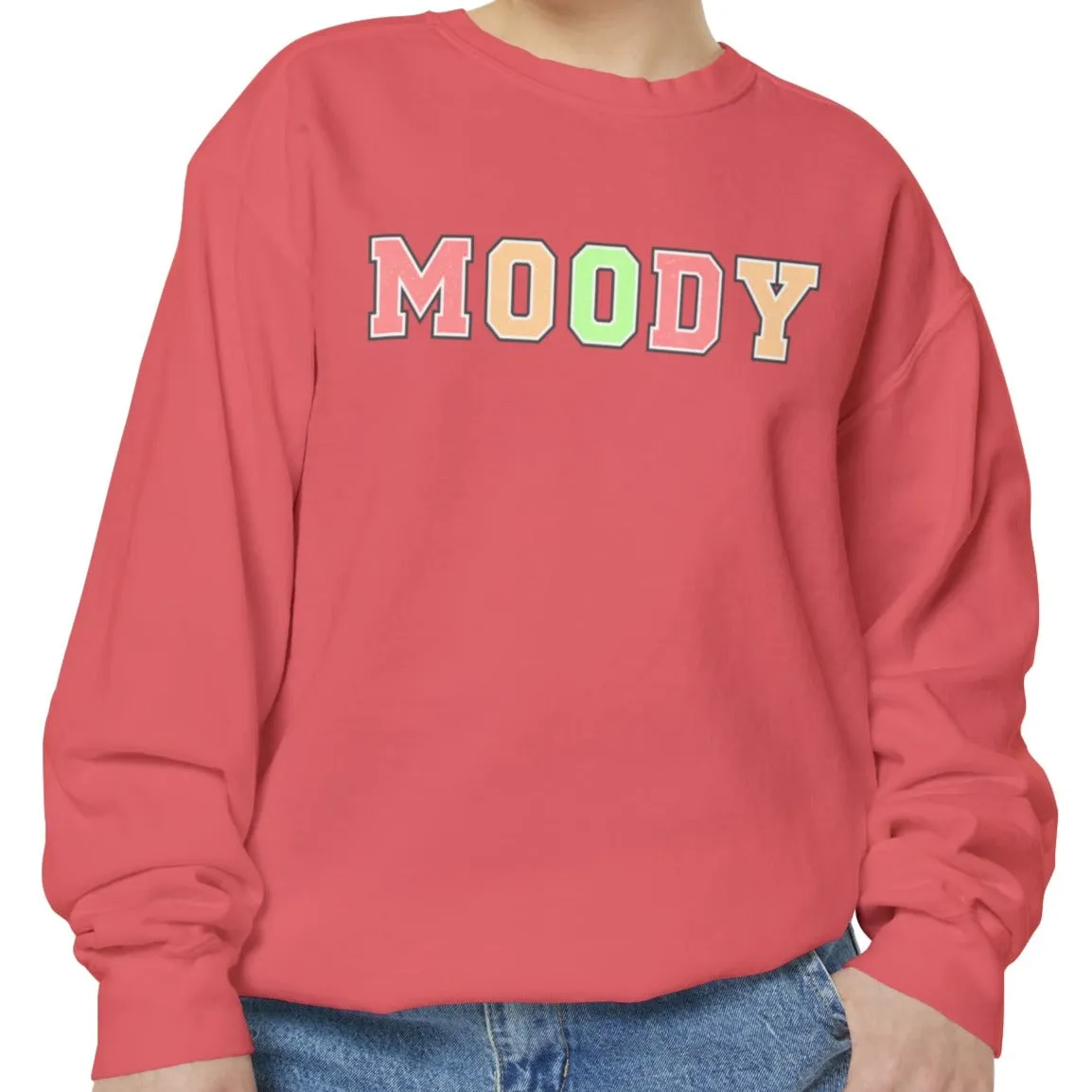 Moody Magic: Women's Comfort Color Sweatshirt for Cozy and Trendy Vibes