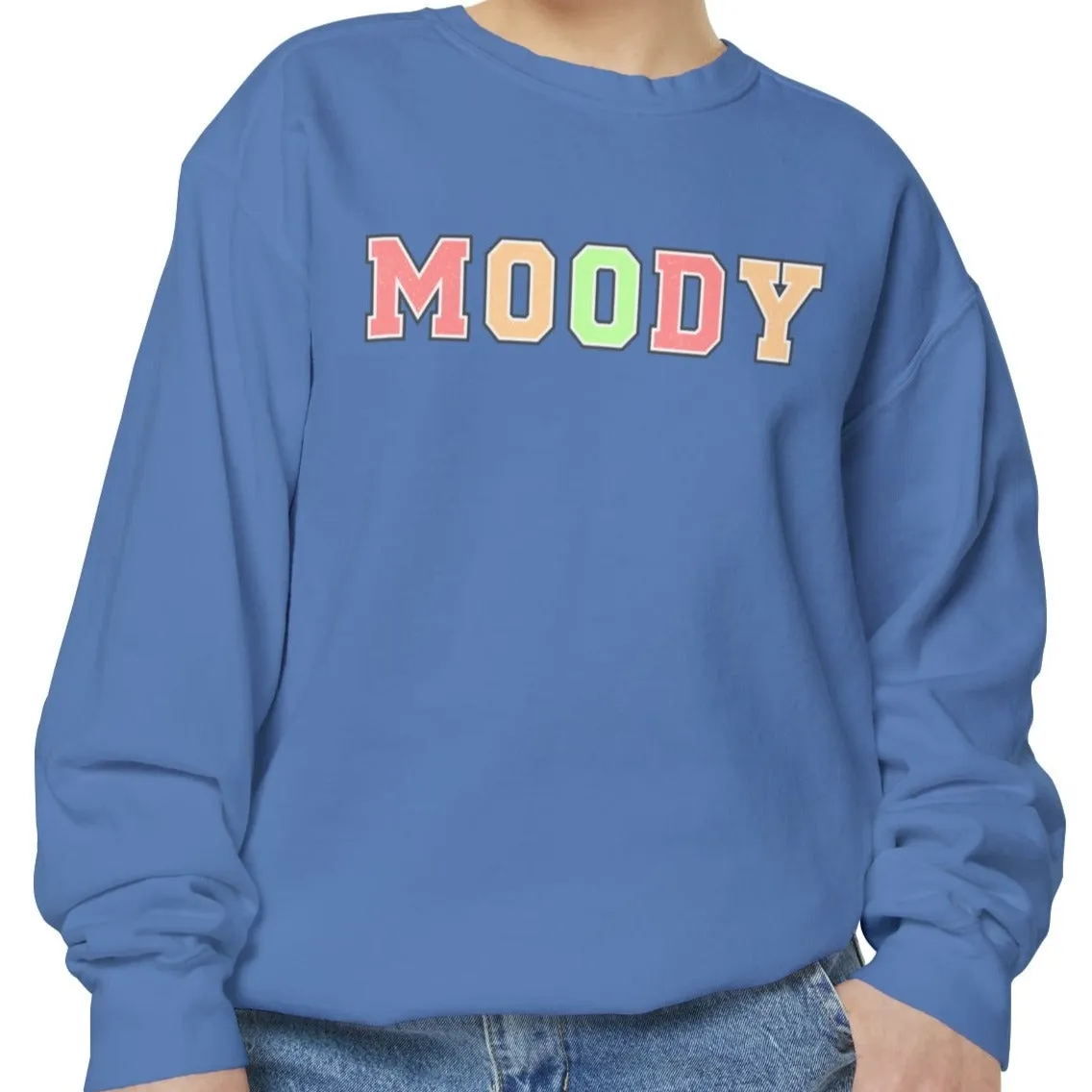 Moody Magic: Women's Comfort Color Sweatshirt for Cozy and Trendy Vibes