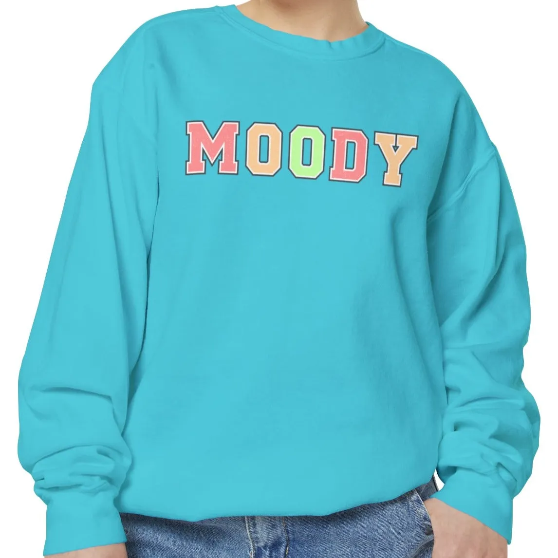 Moody Magic: Women's Comfort Color Sweatshirt for Cozy and Trendy Vibes
