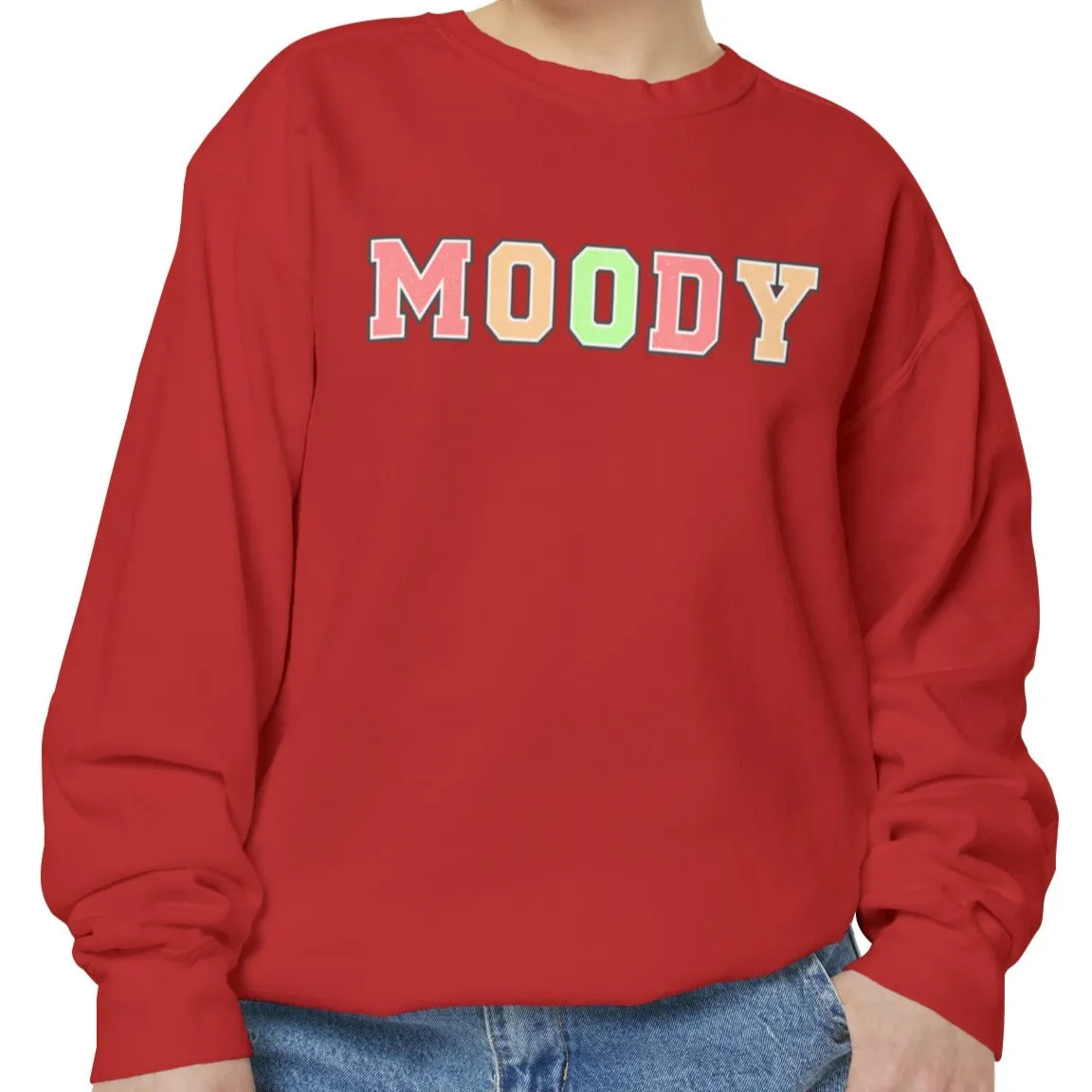 Moody Magic: Women's Comfort Color Sweatshirt for Cozy and Trendy Vibes