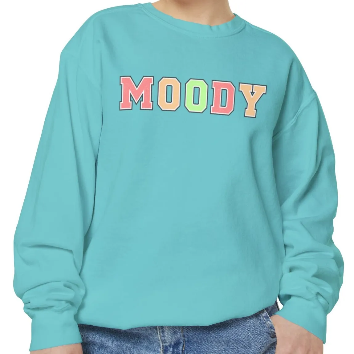 Moody Magic: Women's Comfort Color Sweatshirt for Cozy and Trendy Vibes