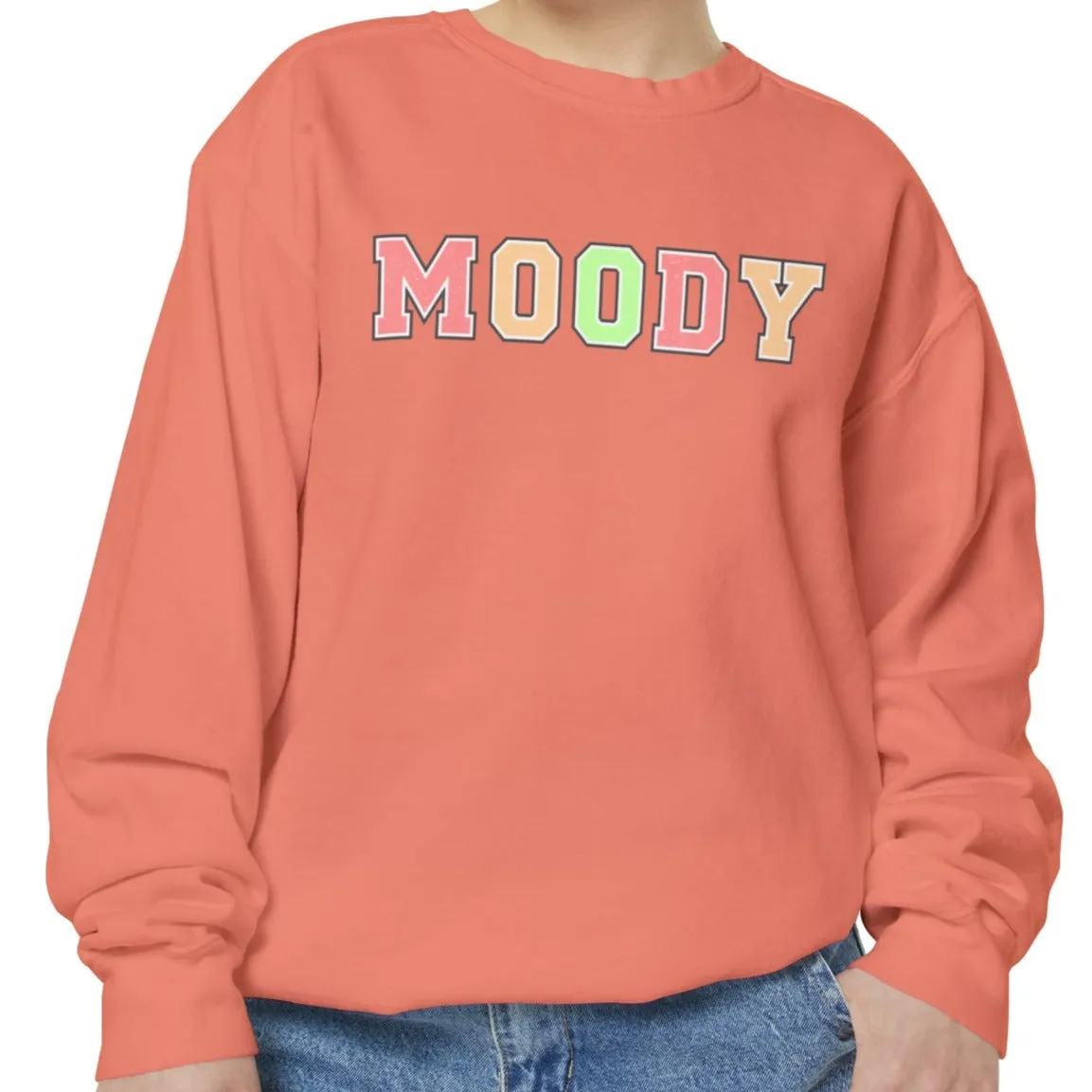 Moody Magic: Women's Comfort Color Sweatshirt for Cozy and Trendy Vibes