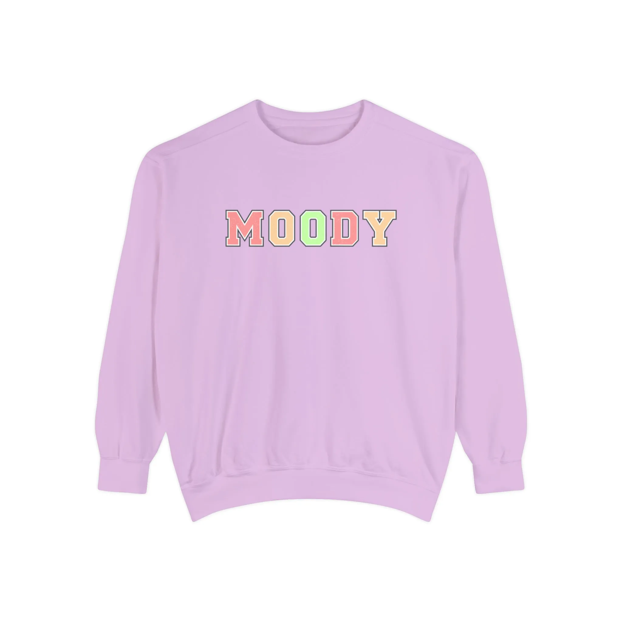 Moody Magic: Women's Comfort Color Sweatshirt for Cozy and Trendy Vibes
