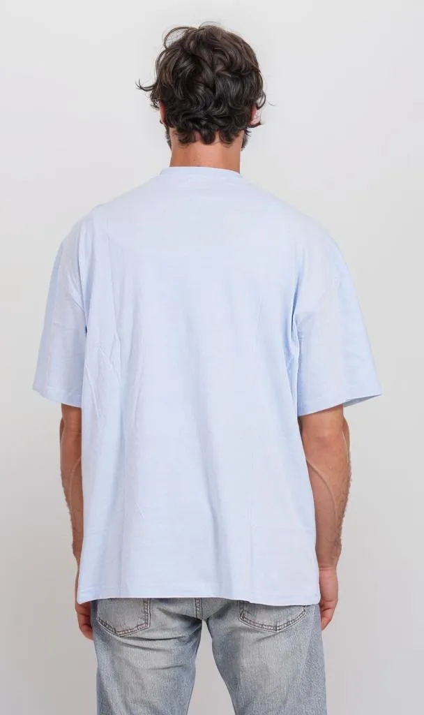 O204265 - Bold Typography T-Shirt  Light Blue
