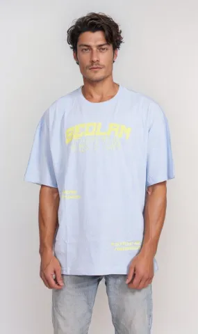 O204265 - Bold Typography T-Shirt  Light Blue