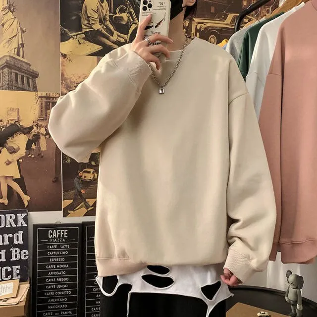 PR Women's Solid Color Casual Sweatshirts Autumn New Couple Hoodie Oversize Woman Clothing Streetwear Fashion Pullovers
