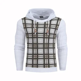 Pullover Plaid Image Multi-Color Lines Men Hoodies
