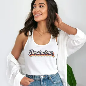 Retro Bookworm Book Lover Shirt | Bookish Gift | Women's Slim-fit Ideal Racerback Tank Top