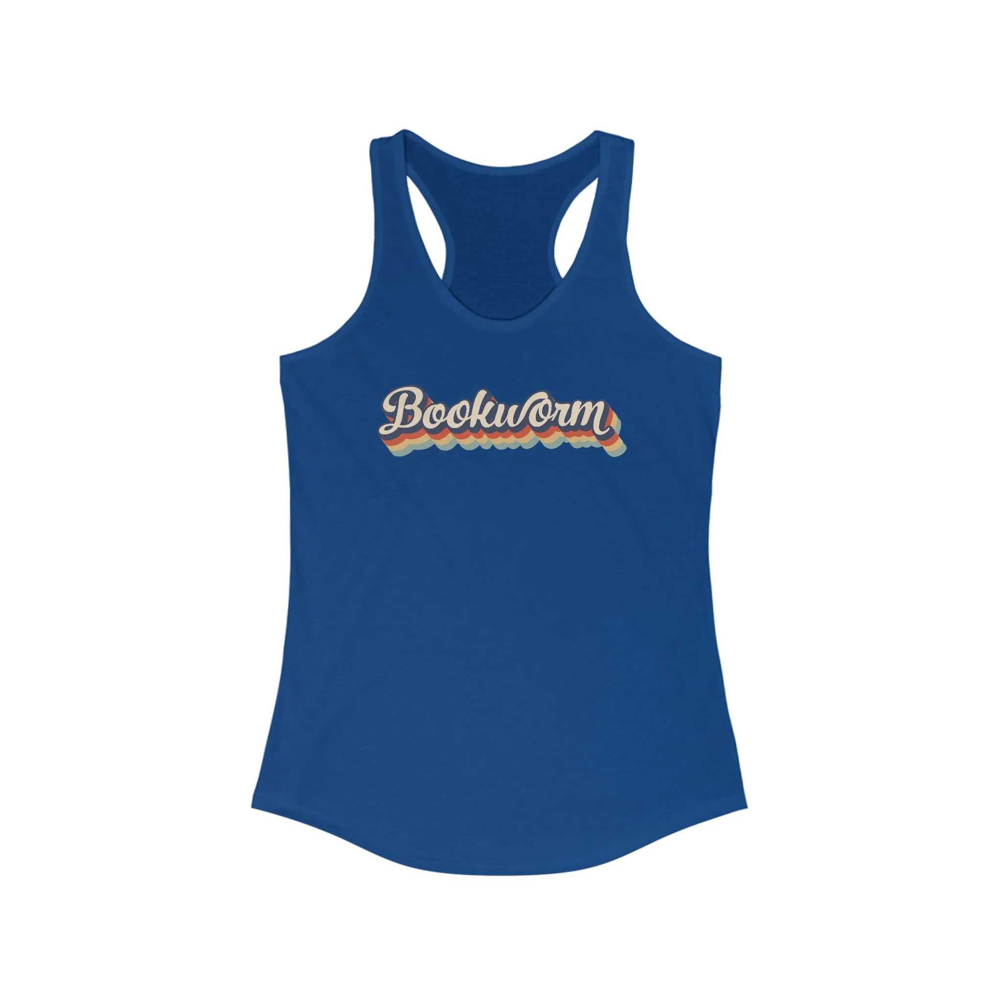 Retro Bookworm Book Lover Shirt | Bookish Gift | Women's Slim-fit Ideal Racerback Tank Top