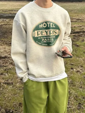 Retro Crew Neck Casual Sweatshirt